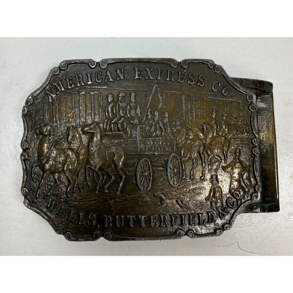 Vintage Tiffany American Express Co. Belt Buckle, Wells Butterfield & Co.
